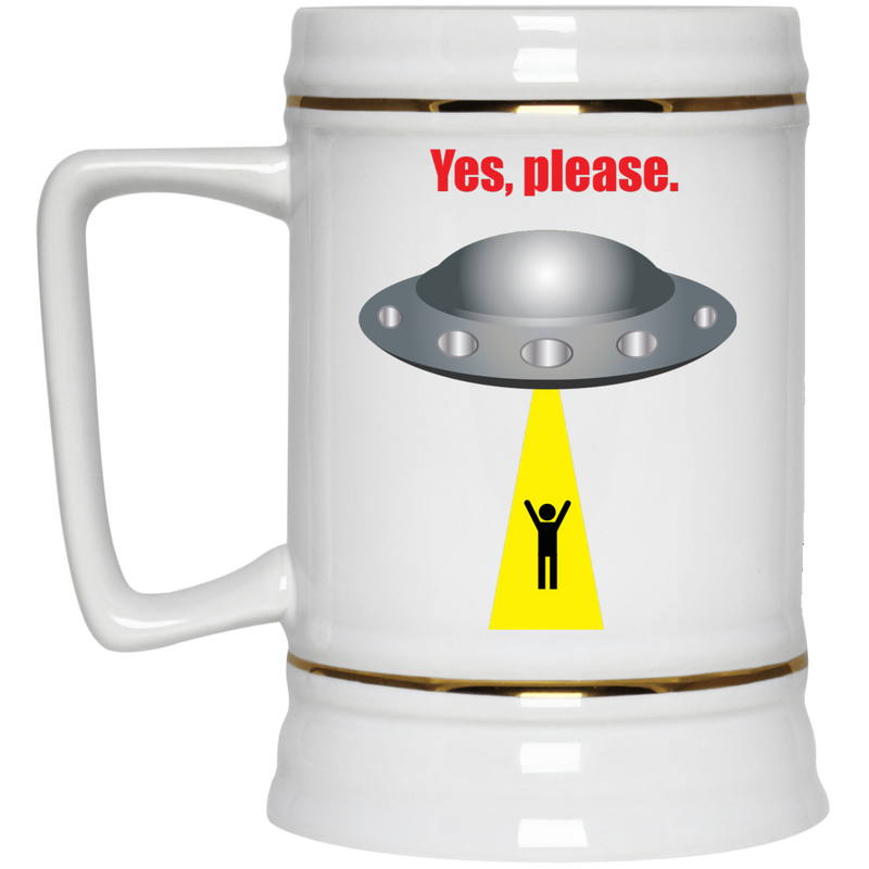 Alien abduction ceramic coffee mug - Yes please.