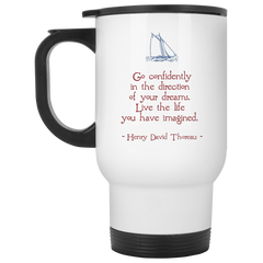 11 oz. coffee mug with sailboat and Thoreau 