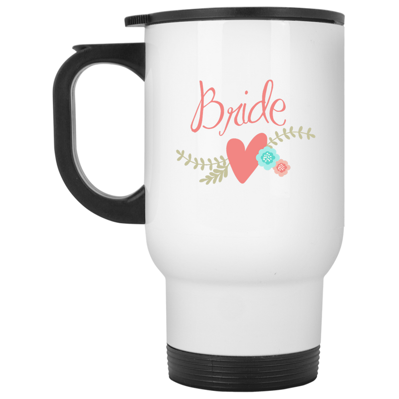 11 oz. coffee mug with pretty wedding design - Bride!