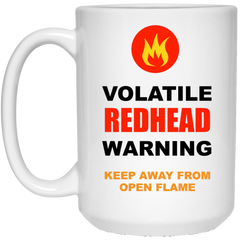 Funny coffee mug - Volatile Redhead Warning