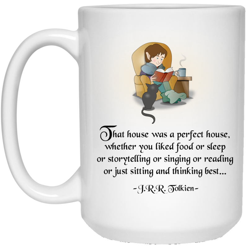 11 oz. coffee mug with Hobbit and Tolkien quote