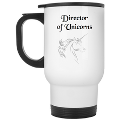 11 oz. funny coffee mug with unicorn art - Director of Unicorns.