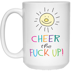 11 oz. colorful coffee mug - Cheer the F*** Up.