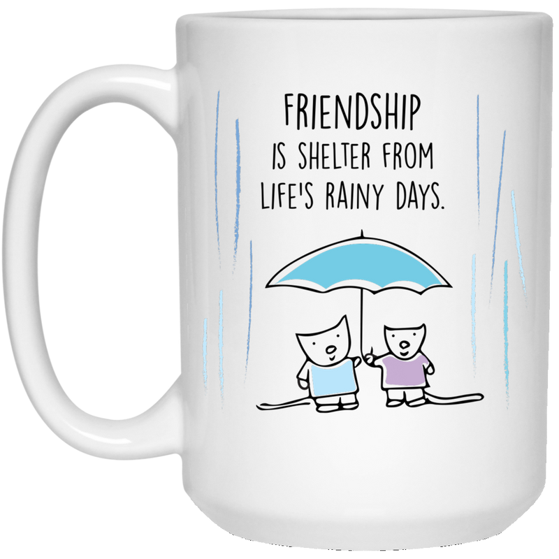 11 oz. coffee mug with friendship quote and cute cats design.
