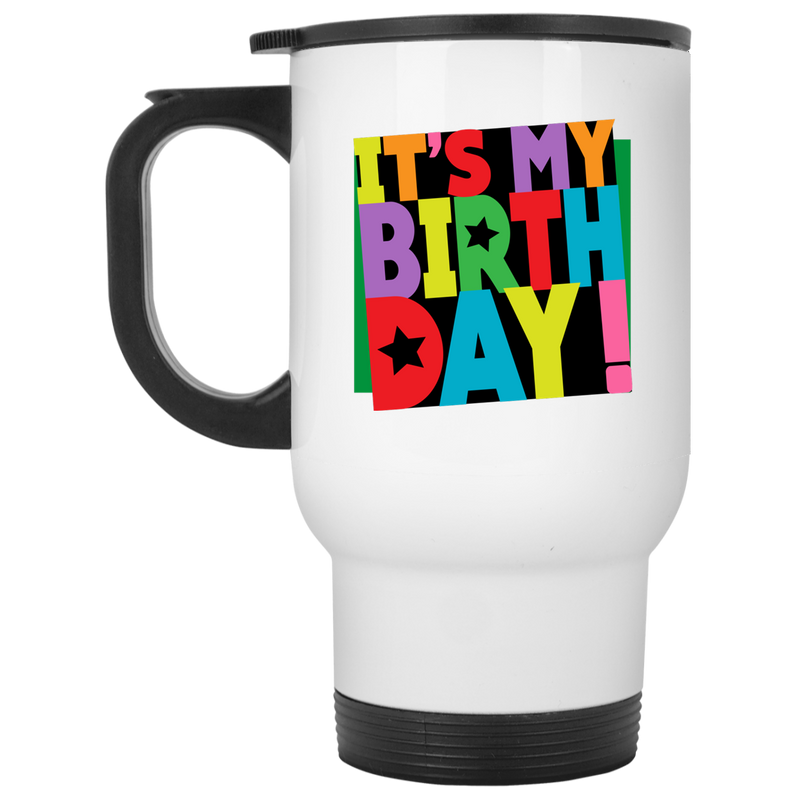 11 oz. coffee mug with colorful design - It's my birthday!