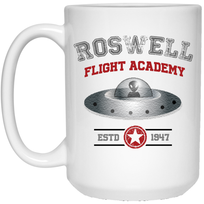 Sci-fi coffee mug with alien - Roswell Flight Academy