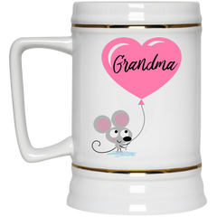 11 oz. coffee mug with cute mouse and Grandma balloon.