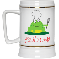 11 oz. coffee mug with frog in chef's hat- Kiss the Cook!