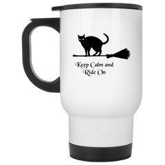 11 oz. coffee mug with witch design - Keep calm and ride on.
