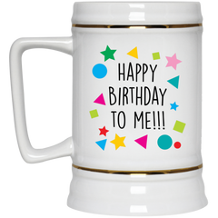 11 oz. coffee mug with colorful design - Happy birthday to me!
