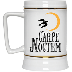 11 oz. mug with moon and raven - Carpe Noctem.