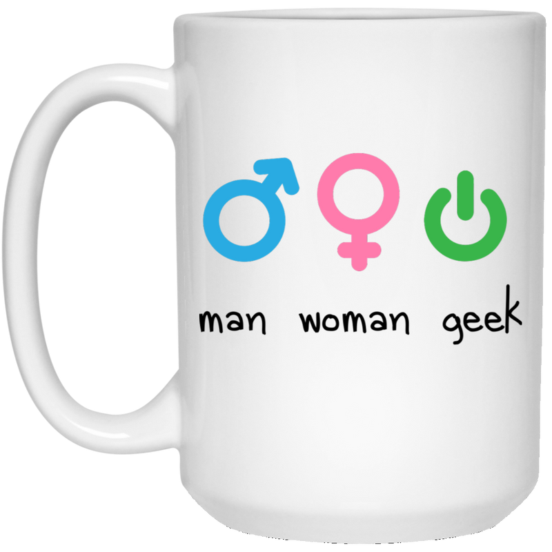 Man Woman Geek - Funny Coffee Mug