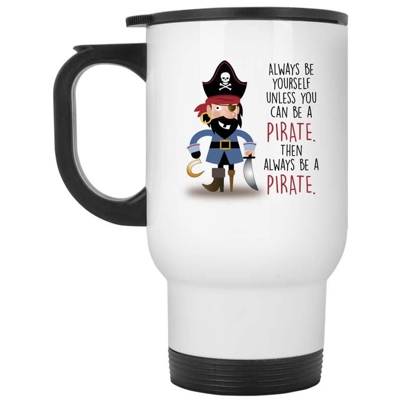 11oz. coffee mug with colorful "be a pirate" saying and art.