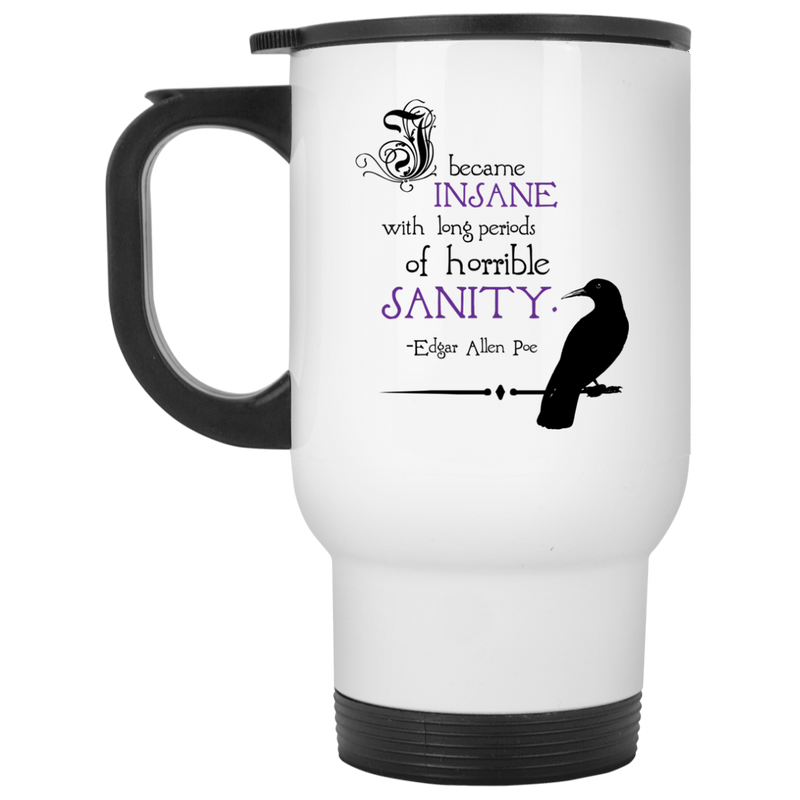 11 oz. coffee mug with raven and Edgar Allen Poe quote.