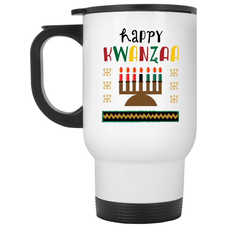 Kwanza coffee mug with colorful, African-inspired design