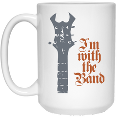 11 oz. coffee mug with guitar - I'm with the band.
