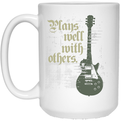 11 oz. coffee mug with guitar - Plays well with others.