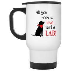 Coffee mug with black labrador retriever - All you need is love and a LAB!