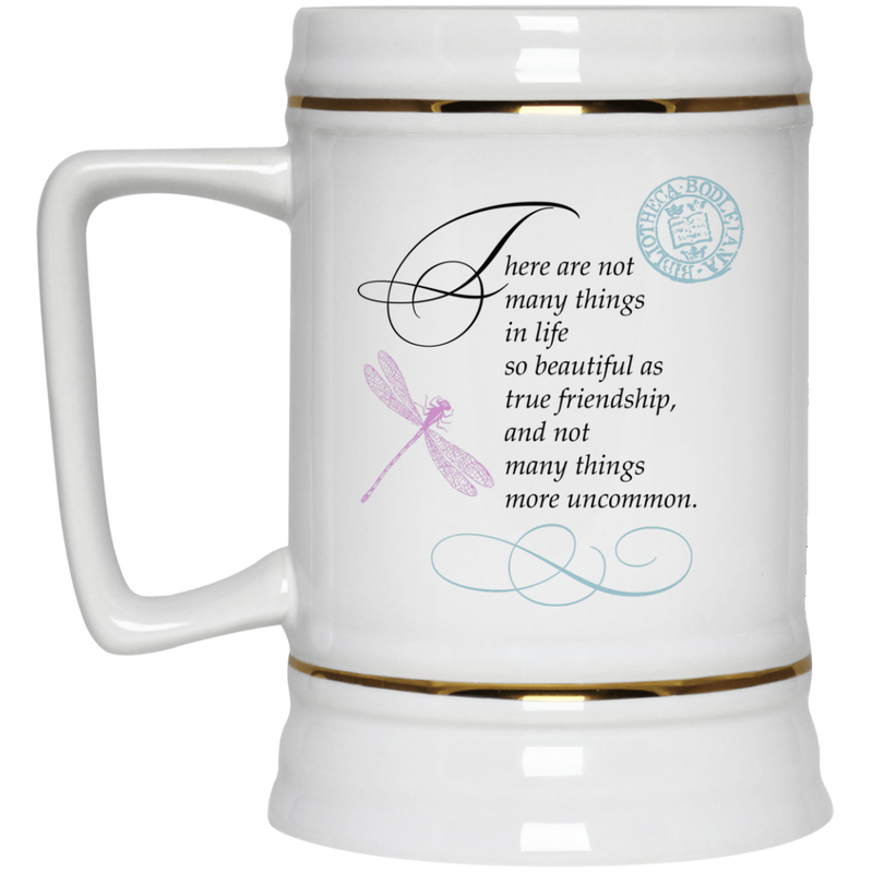 11 oz. coffee mug with friendship quote and pretty, vintage design.