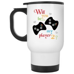 Coffee mug with game controllers - Will you be my player 2?